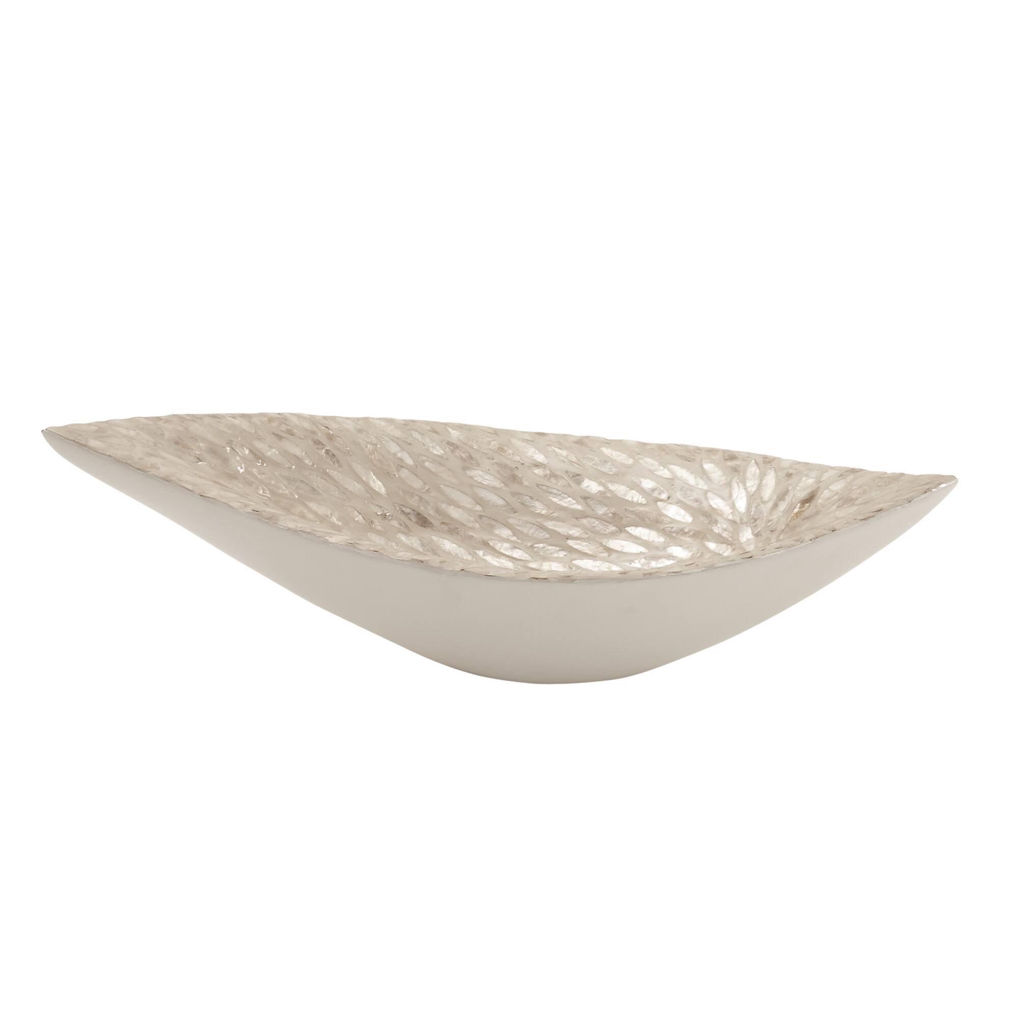 22" White Mother of Pearl Coastal Tray